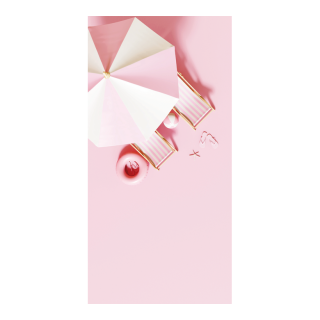 Motif imprimé "Plage rose" tissu  Color: rose/blanc Size: 180x90cm
