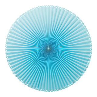 Honeycomb fan foldable, made of paper, with adhesive strip     Size: Ø 90cm    Color: light blue