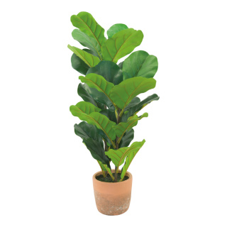 Hévéa pot enciment, 26 feuilles, textile et plastique     Taille: H: 70cm    Color: vert