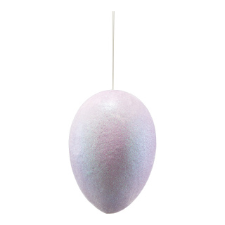 Easter egg glittered, with hanger, made of styrofoam     Size: 20cm    Color: lilac