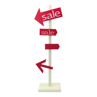SALE-sign 6-parted made of wood - Material:  - Color: red/white - Size: H: 90cm