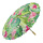 Parasol en papier pliable, motif jungle     Taille: Ø 84cm    Color: vert/rose