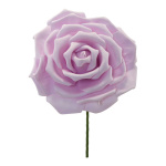 Tête de rose en mousse avec tige  Color: lila,...