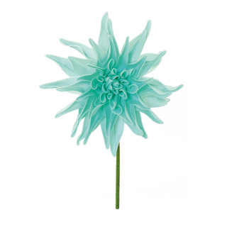 Dahlia flower head made of foam, with stem     Size: Ø 30cm    Color: mint green