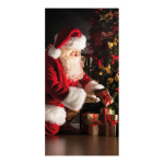 Banner "Santa Claus with a gift" fabric -...