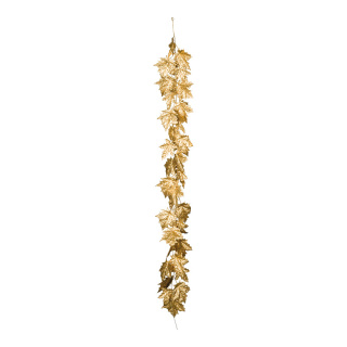 Maple leaf garland  - Material: made of polyester - Color: gold - Size: 180cm