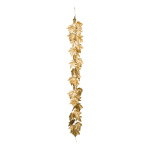 Ahornblattgirlande aus Polyester Größe:180cm,  Farbe: gold