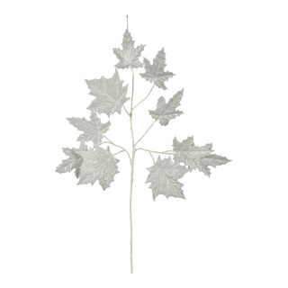 Ahornblattzweig aus Polyester     Groesse:80x50cm    Farbe:weiß