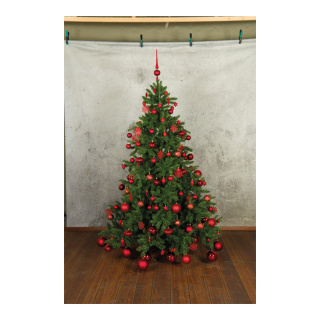 Noble fir mix of PE/PVC with 862 Tips (751 PVC/111 PE) - Material: with 300 warm white LEDs 3 parts+metal stand - Color: green/warm white/red - Size: 180cm X Ø ca. 135cm