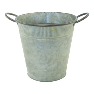 Bucket  - Material: made of iron sheet - Color: grey - Size: 26x34cm X Ø 26cm