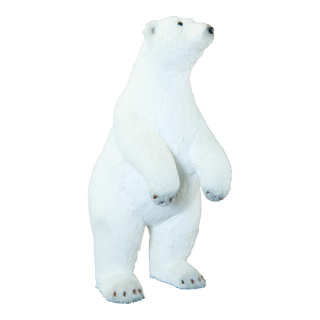 Eisbär stehend, mit Glitter, aus Styropor/Kunstfell     Groesse:62x25x32cm    Farbe:weiß