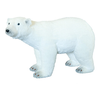 Eisbär mit Glitter, aus Styropor/Kunstfell     Groesse:54x23x34cm    Farbe:weiß