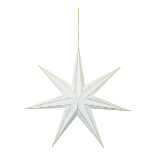 Étoile pliante 7 pointes avec cintre en papier Color: blanc/doré Size: 40cm