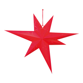 Foldable star 7-pointed including 3m power cable with switch and socket - Material: without bulb with hole pattern with hanger - Color: red - Size: 60cm