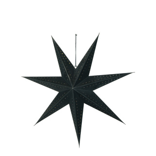 Étoile pliante 7 pointes inclus câble 3m avec interrupteur et prise sans ampoule motif trou avec cintre Color: noir Size: 40cm