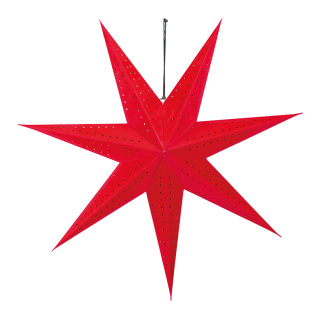 Foldable star 7-pointed including 3m power cable with switch and socket - Material: without bulb with hole pattern with hanger - Color: red - Size: 60cm