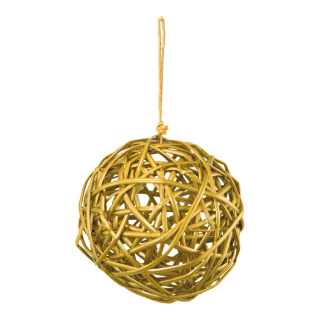 Wicker ball  - Material: out of willow - Color: gold - Size: 20cm