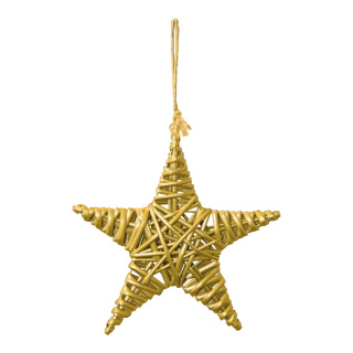 Wicker star  - Material: out of willow - Color: gold - Size: 20cm