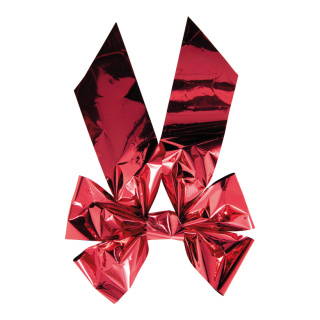 Foil bow with 4 loops - Material: made of pvc-foil - Color: red - Size: 30x22cm
