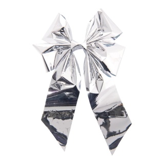 Foil bow with 4 loops - Material: made of pvc-foil - Color: silver - Size: 30x22cm