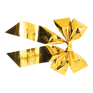 Foil bow with 4 loops - Material: made of pvc-foil - Color: gold - Size: 40x28cm