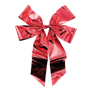 Foil bow with 4 loops - Material: made of pvc-foil - Color: red - Size: 58x37cm