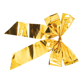 Foil bow with 4 loops - Material: made of pvc-foil - Color: gold - Size: 58x37cm