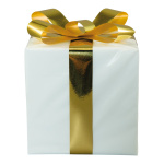Paquet cadeau  en polystyrène Color: blanc/or...