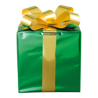 Gift box  - Material: out of styrofoam - Color: green/gold - Size: 15x15cm