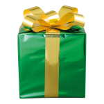 Paquet cadeau  en polystyrène Color: vert/or Size:...