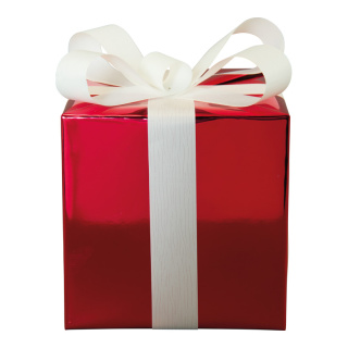 Paquet cadeau  en polystyrène Color: rouge/blanc Size: 15x15cm