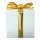 Geschenkpaket aus Styropor, mit Folienschleife     Groesse:30x30cm    Farbe:weiß/gold