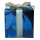 Paquet cadeau  en polystyrène Color: bleu/argent Size: 30x30cm