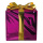 Geschenkpaket aus Styropor, mit Folienschleife     Groesse:30x30cm    Farbe:lila/gold