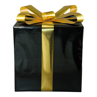 Geschenkpaket aus Styropor, mit Folienschleife     Groesse:30x30cm    Farbe:schwarz/gold