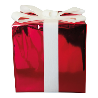 Paquet cadeau  en polystyrène Color: rouge/blanc Size: 30x30cm