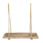 Hanging tablet angled, made of wood, with natural fibre...