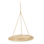 Hanging tablet round, made of wood, with natural fibre...