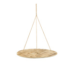 Hanging tablet round, made of wood, with natural fibre...