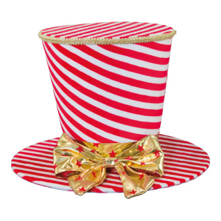 Hut aus Pappe, mit Stoffüberzug     Groesse:24,5x35x35cm    Farbe:gold/rot/weiß