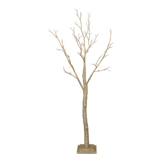 Korallenbaum aus Holz, beglittert, Holzfuß: 17x17x2cm     Groesse:125cm    Farbe:gold