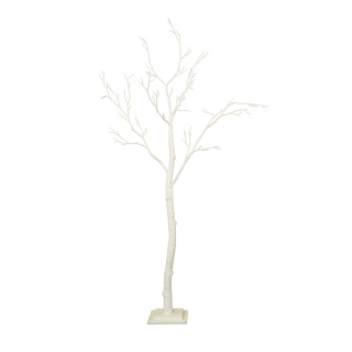 Korallenbaum aus Holz, beglittert, Holzfuß: 20x20x3cm     Groesse:160cm    Farbe:weiß