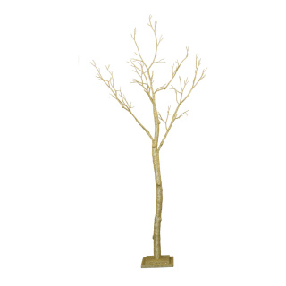 Korallenbaum aus Holz, beglittert, Holzfuß: 20x20x3cm     Groesse:160cm    Farbe:gold