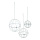 Balls 3 pcs./set, made of metal, for hanging     Size: Ø 39cm, Ø 29cm, Ø 19cm    Color: silver