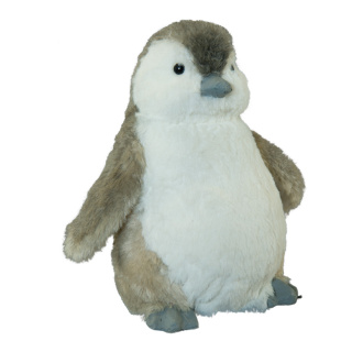 Pingouin  en polystyrène/fourrure synthétique Color: blanc/gris Size: 25x26x15cm