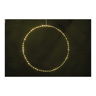 Ring mit 70 Mikrolichtern, für innen,, 3m Anschlusskabel     Groesse:60cm    Farbe:weiß