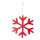 Snowflake flat with hanger - Material: out of metal - Color: red - Size: 45cm