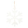 Schneeflocke flach, mit Hänger, aus Metall     Groesse:45cm    Farbe:weiß