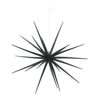 Sputnik star  - Material: made of plastic with glitter - Color: black - Size: Ø 38cm