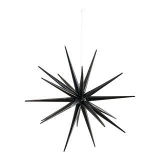 Sputnik star  - Material: made of plastic shiny - Color: black - Size: Ø 21cm